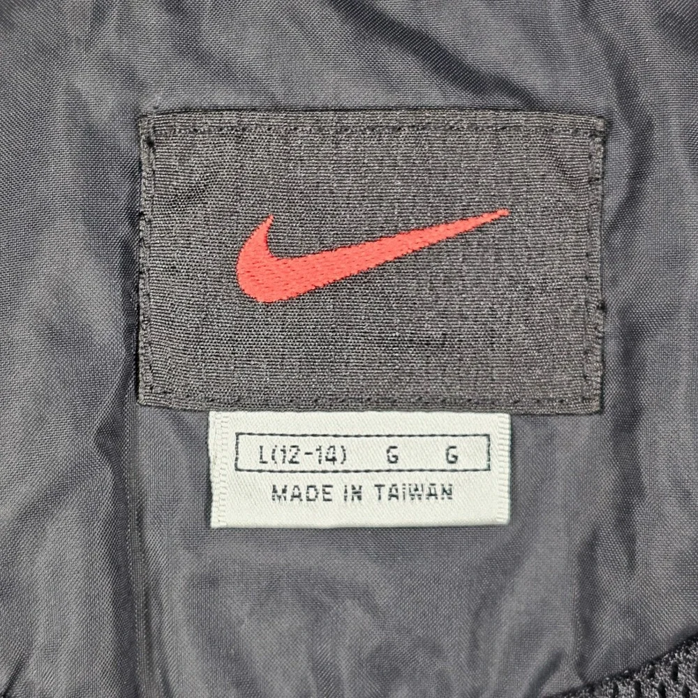 Vintage 99 Nike Full Zip‎ Windbreaker Jacket Black Mesh Lined Youth Large L
